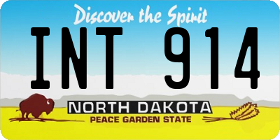 ND license plate INT914