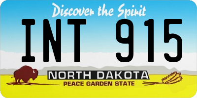 ND license plate INT915
