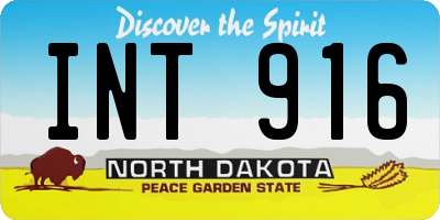 ND license plate INT916