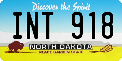 ND license plate INT918