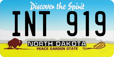 ND license plate INT919
