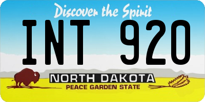 ND license plate INT920