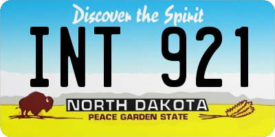 ND license plate INT921