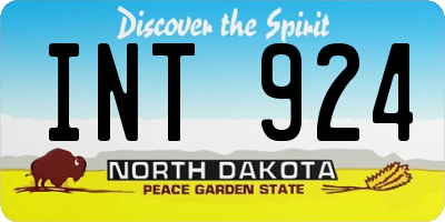 ND license plate INT924
