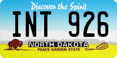 ND license plate INT926