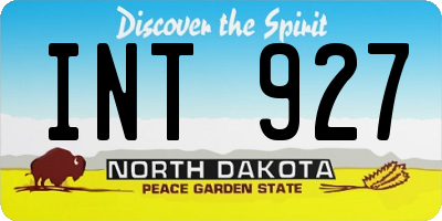 ND license plate INT927