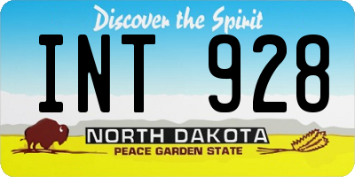 ND license plate INT928