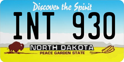 ND license plate INT930