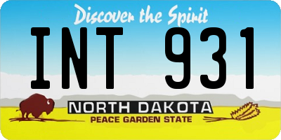 ND license plate INT931