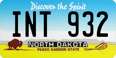 ND license plate INT932