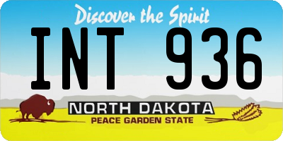 ND license plate INT936
