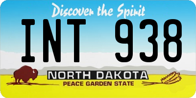 ND license plate INT938