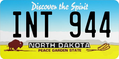 ND license plate INT944
