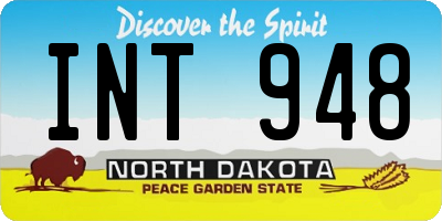 ND license plate INT948
