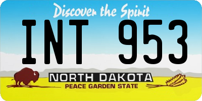 ND license plate INT953