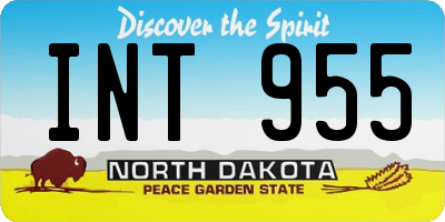 ND license plate INT955