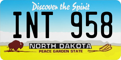 ND license plate INT958