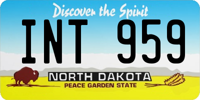 ND license plate INT959