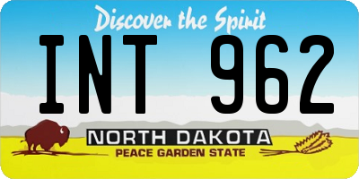 ND license plate INT962