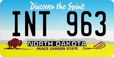 ND license plate INT963