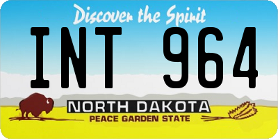 ND license plate INT964