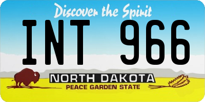 ND license plate INT966