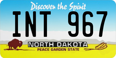 ND license plate INT967