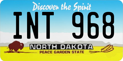 ND license plate INT968