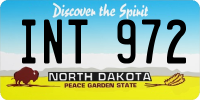 ND license plate INT972