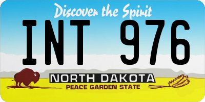 ND license plate INT976