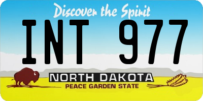 ND license plate INT977