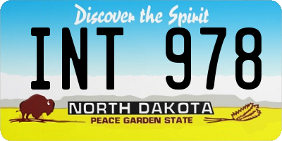 ND license plate INT978