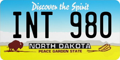 ND license plate INT980