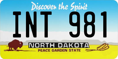 ND license plate INT981