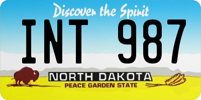 ND license plate INT987