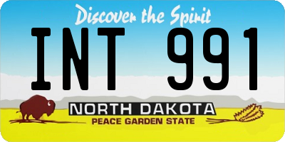 ND license plate INT991