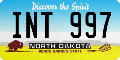 ND license plate INT997