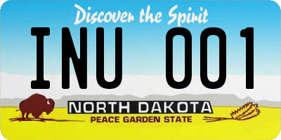 ND license plate INU001