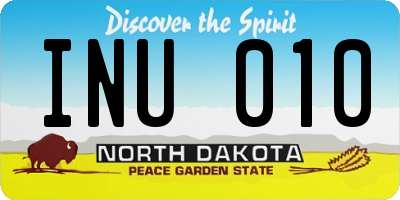 ND license plate INU010
