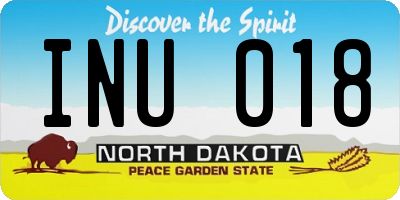 ND license plate INU018