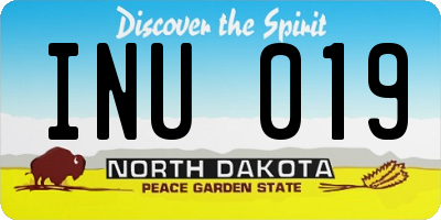 ND license plate INU019