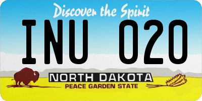 ND license plate INU020