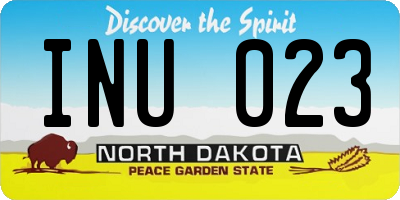 ND license plate INU023