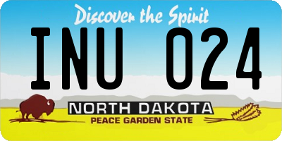 ND license plate INU024