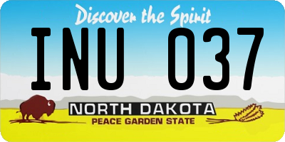 ND license plate INU037