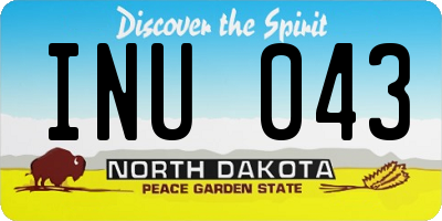 ND license plate INU043