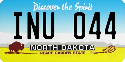 ND license plate INU044