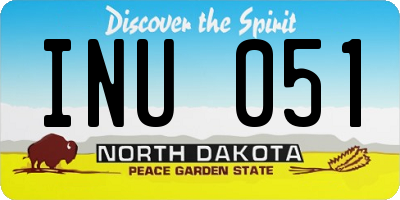 ND license plate INU051