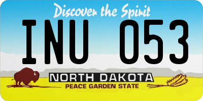 ND license plate INU053