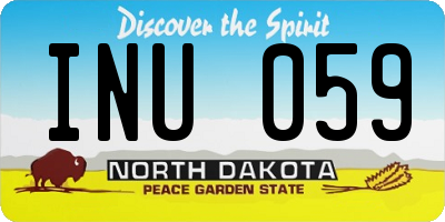 ND license plate INU059